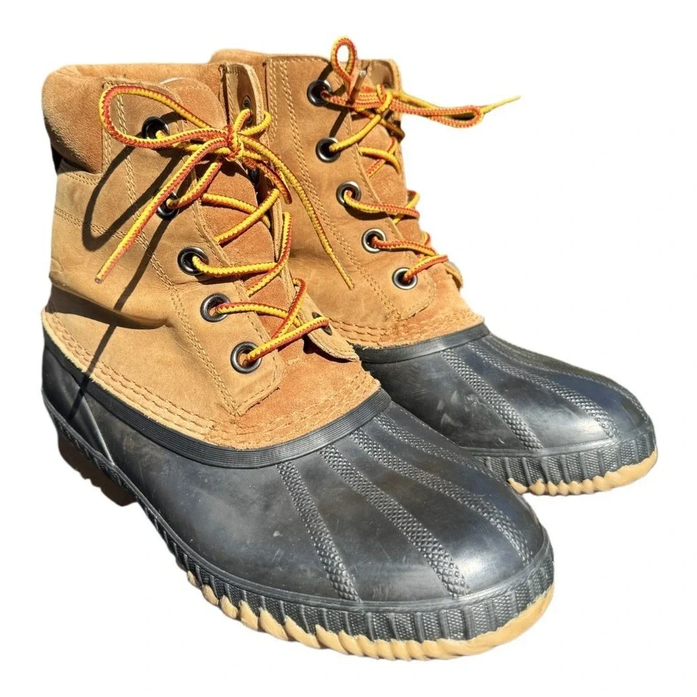 Sorel Cheyanne II Leather Duck Boots‎ Men Size 7 Brown Lace NY1891-286 Gorpcore